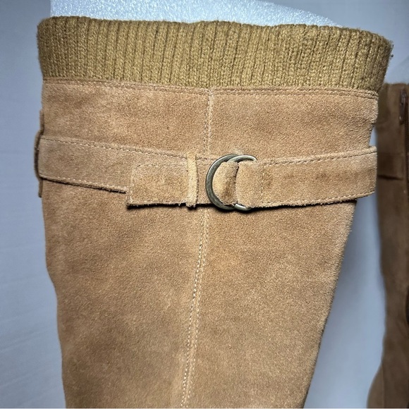 A.N.A | A New Approach Light Brown Tall Suede Wedge Boots | Size 10 - Picture 8 of 14